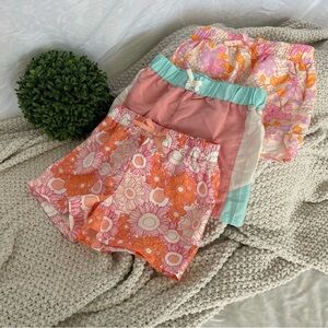 Derek Heart Kids Floral and Solid Swim Shorts Set of 3 - Size 8